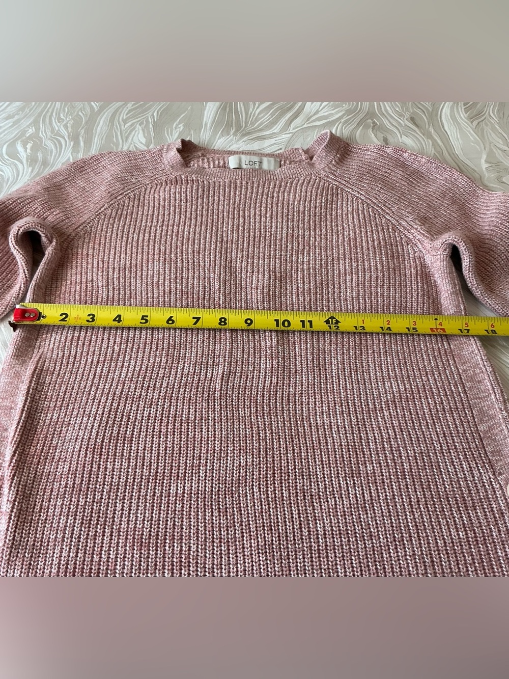 LOFT COTTON SIDE BUTTON SWEATER BLUSH PINK  (size S) - Picture 5 of 6